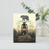 Invitations de la fête de feu de camp d'ours rusti (Debout devant)