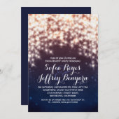 invitations de la fête de fiançailles bleu royal (Devant / Derrière)
