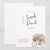 Invitations de la fête de fiançailles de fleurs ro (Devant / Derrière)