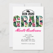 Invitations de la fête de graduation de la flore t (Devant)