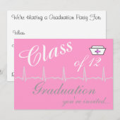Invitations de la fête de graduation des infirmièr (Devant / Derrière)