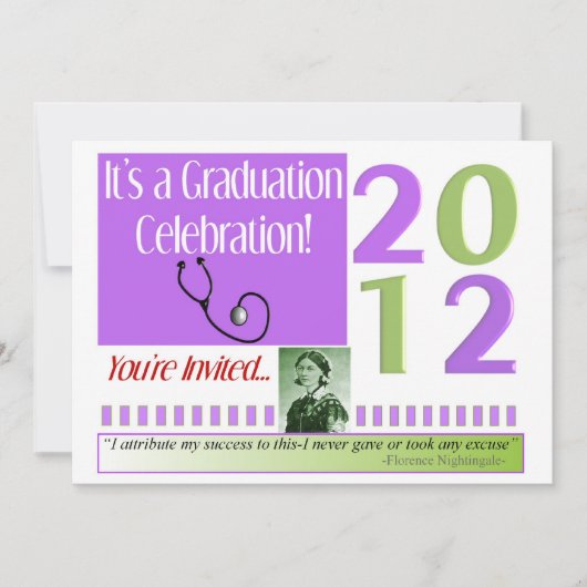 Invitations de la fête de graduation des infirmièr (Devant)