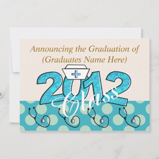 Invitations de la fête de graduation des infirmièr (Devant)