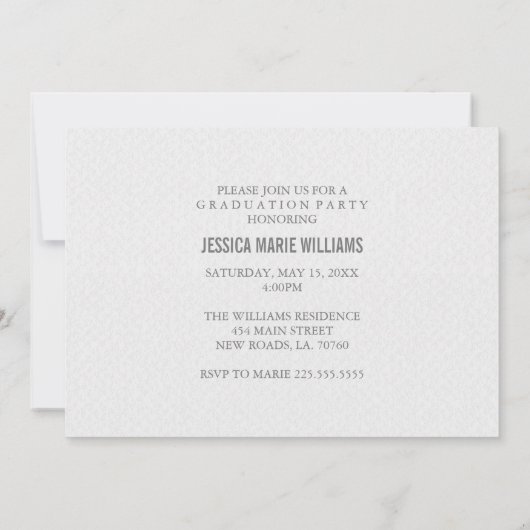 Invitations de la fête de graduation moderne (Dos)