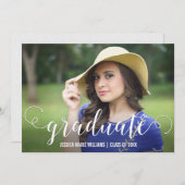 Invitations de la fête de graduation moderne (Devant / Derrière)