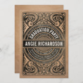 Invitations de la fête de graduation Rustic Kraft (Devant / Derrière)