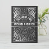 Invitations de la fête de graduation Silver Foil (Debout devant)