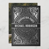 Invitations de la fête de graduation Silver Foil (Devant / Derrière)