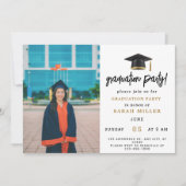 Invitations de la fête de graduation simple et mod (Devant)