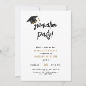 Invitations de la fête de graduation simple et mod (Devant)