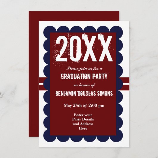 Invitations de la fête de graduation sur mesure Re (Devant / Derrière)