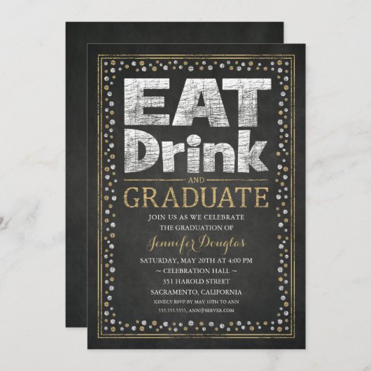 Invitations de la fête de graduation unique drôle (Devant / Derrière)