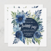 Invitations de la fête de la Bachelorette Bleue de (Devant / Derrière)