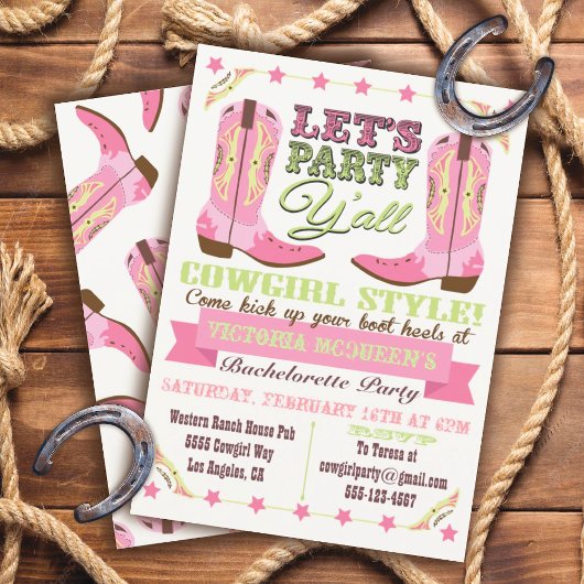 Invitations de la fête de la bachelorette occident