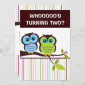 Invitations de la fête de la Chouette du 2e annive (Devant / Derrière)