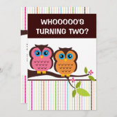 Invitations de la fête de la Chouette du 2e annive (Devant / Derrière)