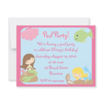 Invitations de la fête de la famille de sirènes KR