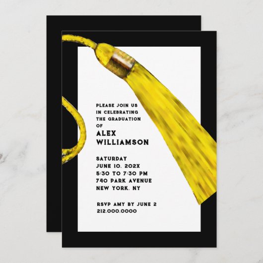 Invitations de la fête de la graduation créative (Devant / Derrière)
