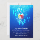 Invitations de la fête de la piscine d'été (Devant)