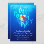Invitations de la fête de la piscine d'été (Devant / Derrière)
