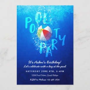 Invitations de la fête de la piscine d'été