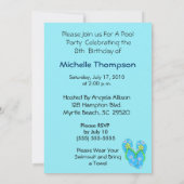 Invitations de la fête de la piscine pour enfants (Dos)