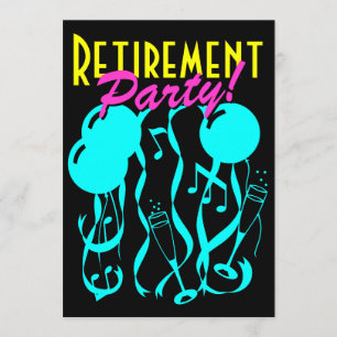 Invitations de la fête de la retraite en couleur d