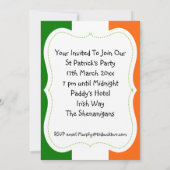 Invitations de la fête de la Saint Patrick (Dos)