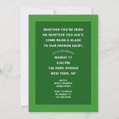 Invitations de la fête de la Saint Patrick (Devant)