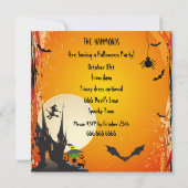 Invitations de la fête de la sorcière, du chat et  (Dos)