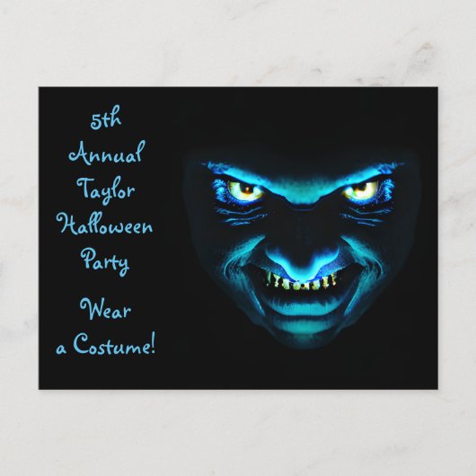 Invitations de la fête de l'Halloween déplaisante  (Devant)