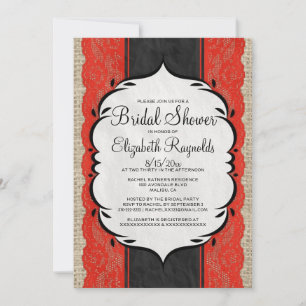 Invitations de la Fête de l'mariée de la dentelle