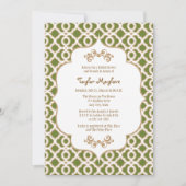 Invitations de la Fête de l'mariée marocaine Olive (Devant)
