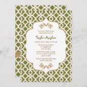 Invitations de la Fête de l'mariée marocaine Olive (Devant / Derrière)