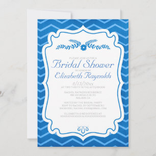 Invitations de la Fête de l'mariée Royal Blue Chev