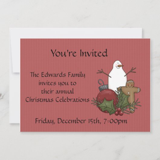 Invitations de la fête de Noël (Devant)