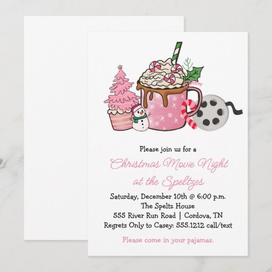 Invitations de la fête de Noël (Devant / Derrière)