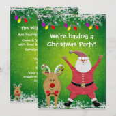 Invitations de la fête de Noël de Cute Père Noël (Devant / Derrière)