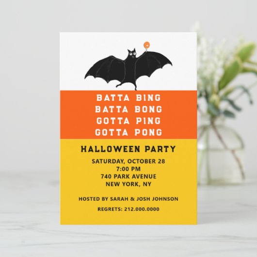 Invitations de la fête de Ping-Pong Halloween (Debout devant)