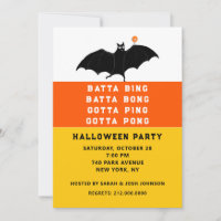 Invitations de la fête de Ping-Pong Halloween