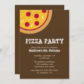 Invitations de la fête de Pizza (Devant / Derrière)