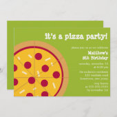 Invitations de la fête de pizza (Devant / Derrière)