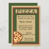 Invitations de la fête de pizza (Devant / Derrière)