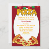 Invitations de la fête de pizza (Devant)