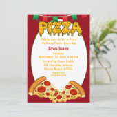 Invitations de la fête de pizza (Debout devant)