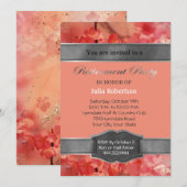Invitations de la fête de retraite Coral Floral Sp (Devant / Derrière)