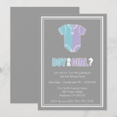 Invitations de la fête de révélation de genre Spli (Devant / Derrière)