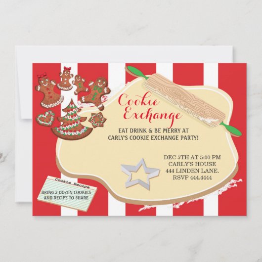 Invitations de la fête d'échange de cookies de Noë (Devant)