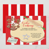 Invitations de la fête d'échange de cookies de Noë (Devant / Derrière)