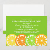 Invitations de la fête des agrumes d'été (Devant / Derrière)